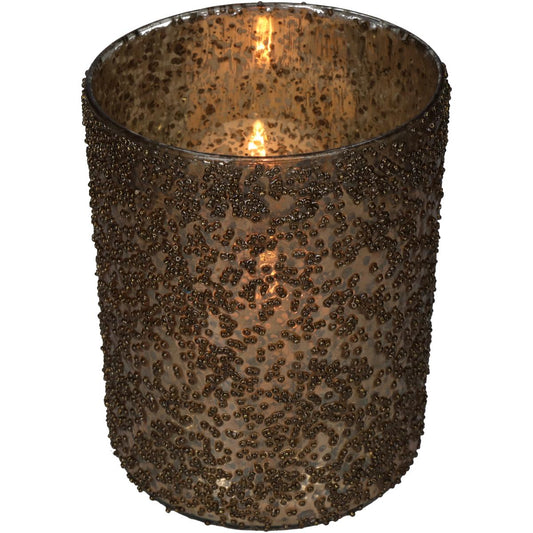 Κηροπήγιο Γυάλινο Χρυσό 16x16x21