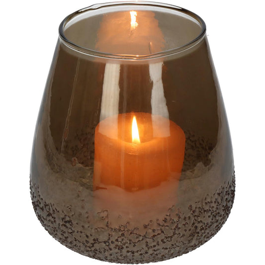 Κηροπήγιο Γυάλινο Καφέ 18x18x18