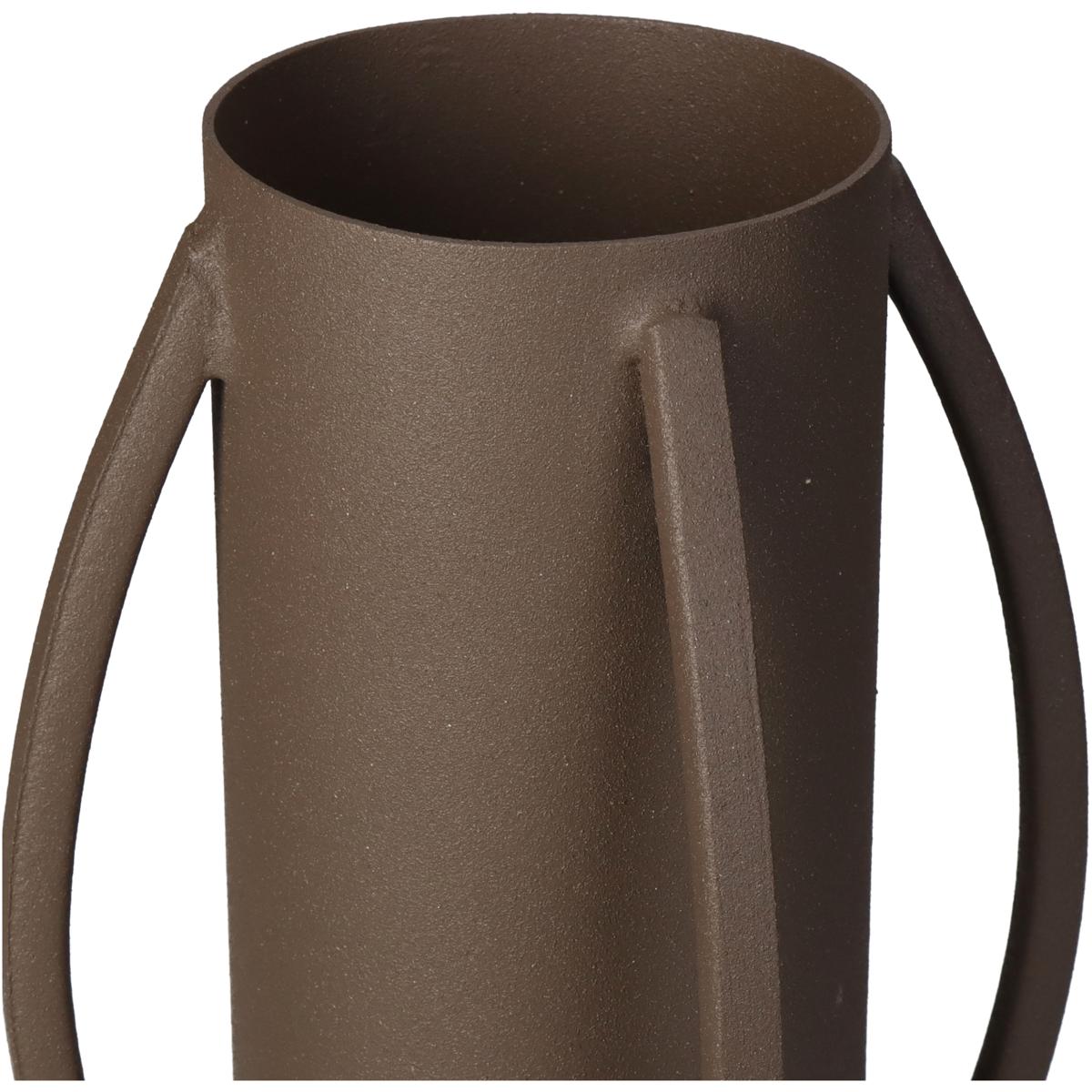 Βάζο Μεταλλικό Καφέ 11x11x24
