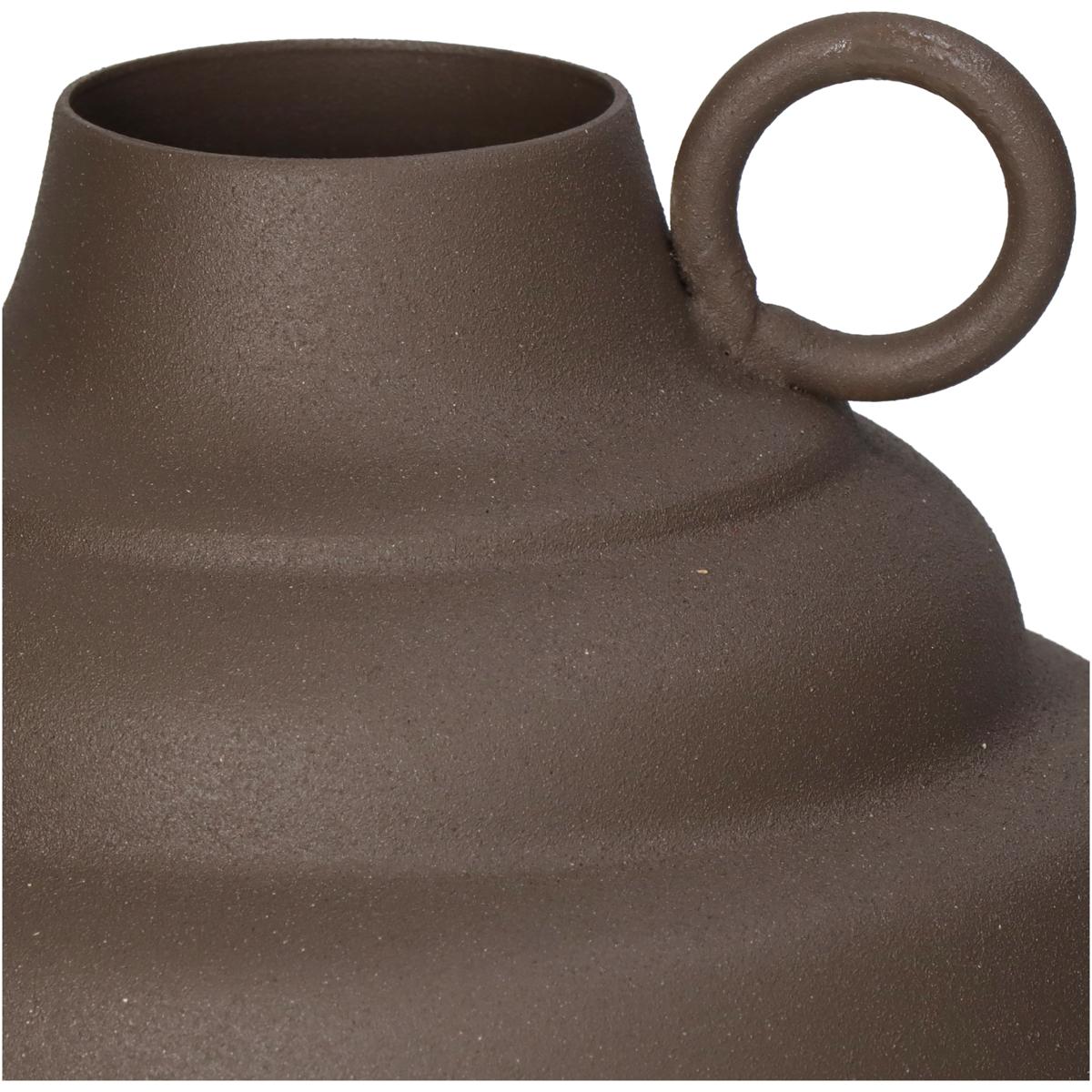 Βάζο Μεταλλικό Καφέ 13x13x20