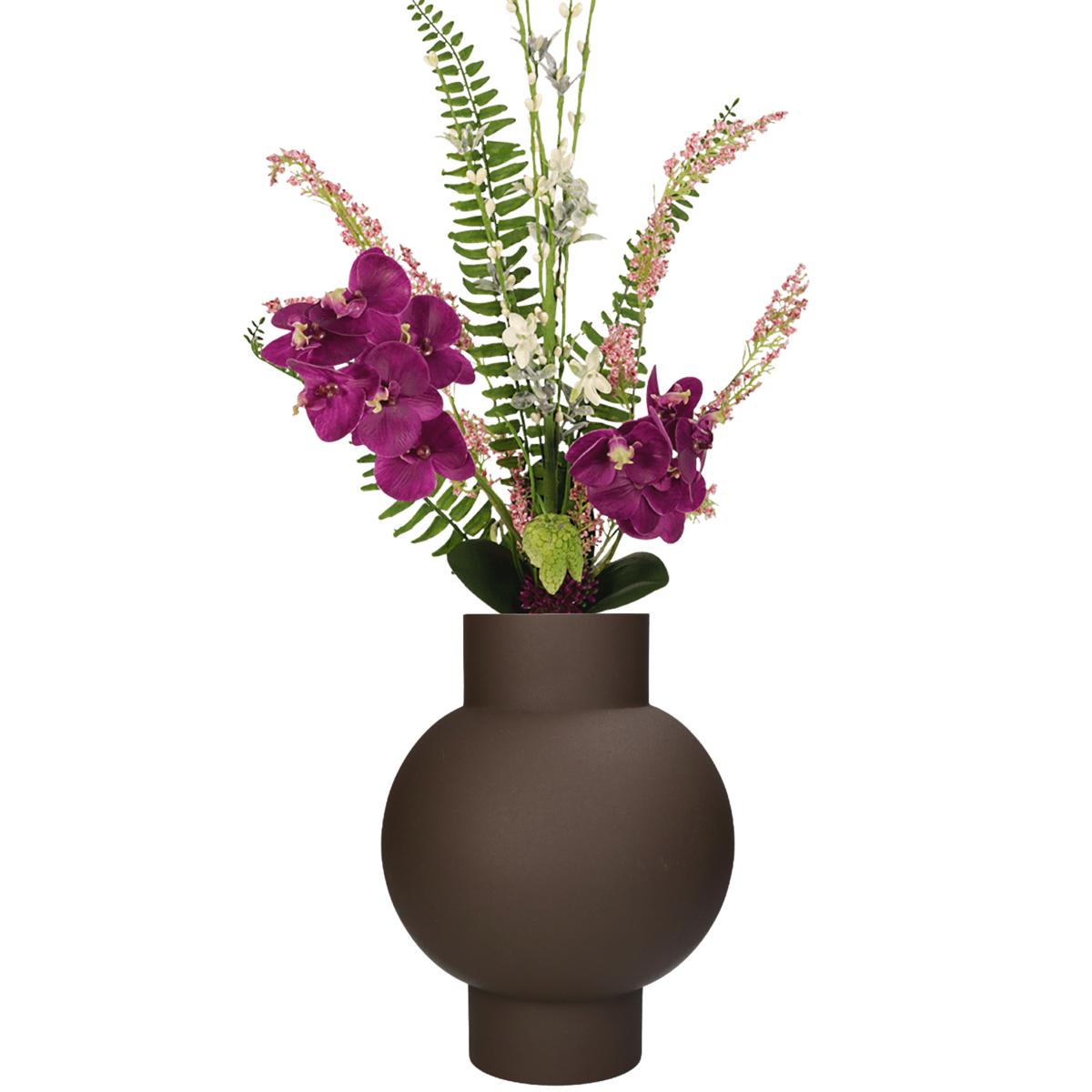 Βάζο Μεταλλικό Καφέ 20x20x27