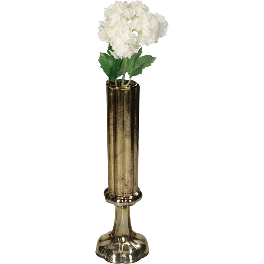 Βάζο Γυάλινο Αντικέ Χρυσό 9x9x27