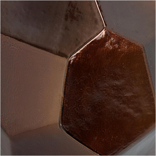 Βάζο Γυάλινο Μπρονζέ 16x16x18