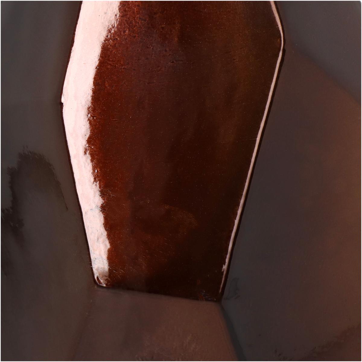 Βάζο Γυάλινο Μπρονζέ 13x13x31