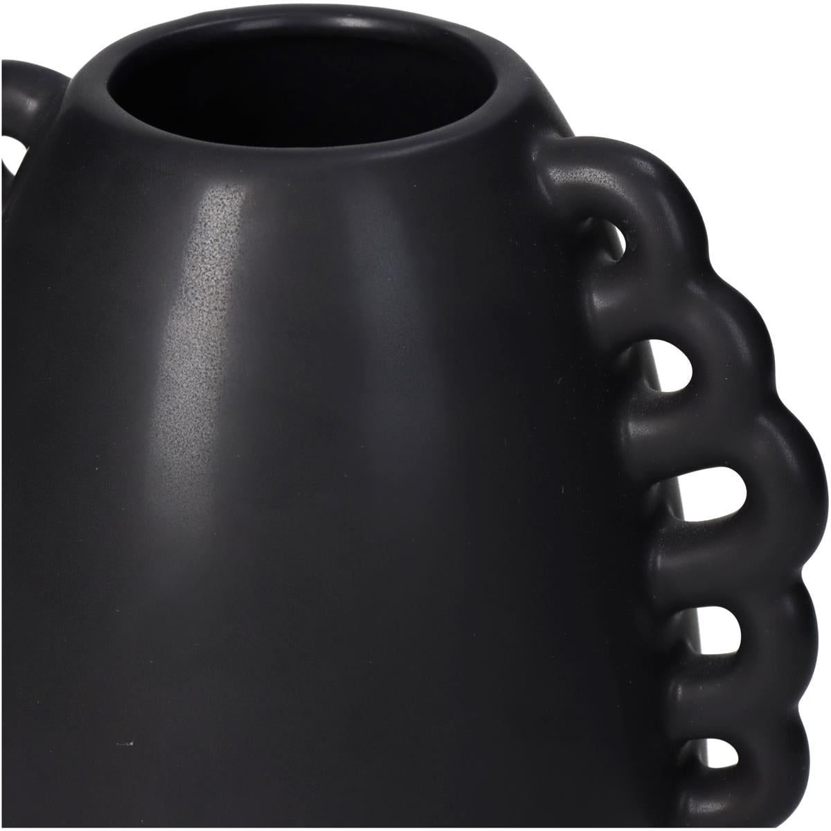 Βάζο Κεραμικό Μαύρο 14x11x17