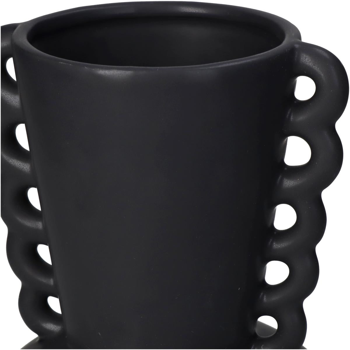 Βάζο Κεραμικό Μαύρο 14x14x22