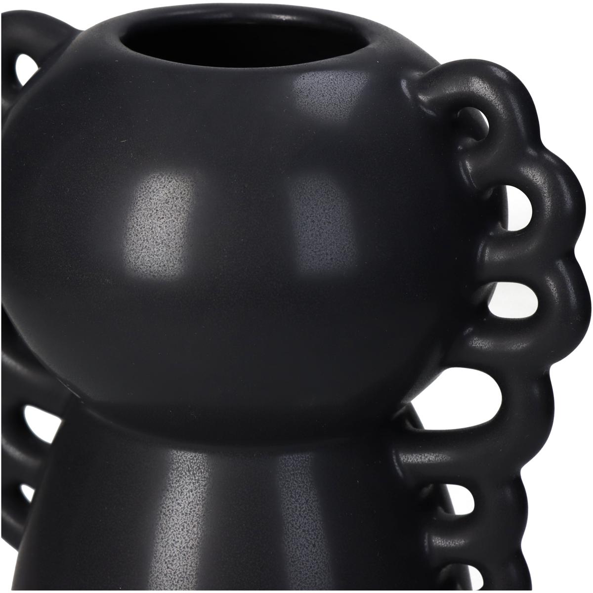 Βάζο Κεραμικό Μαύρο 16x12x25