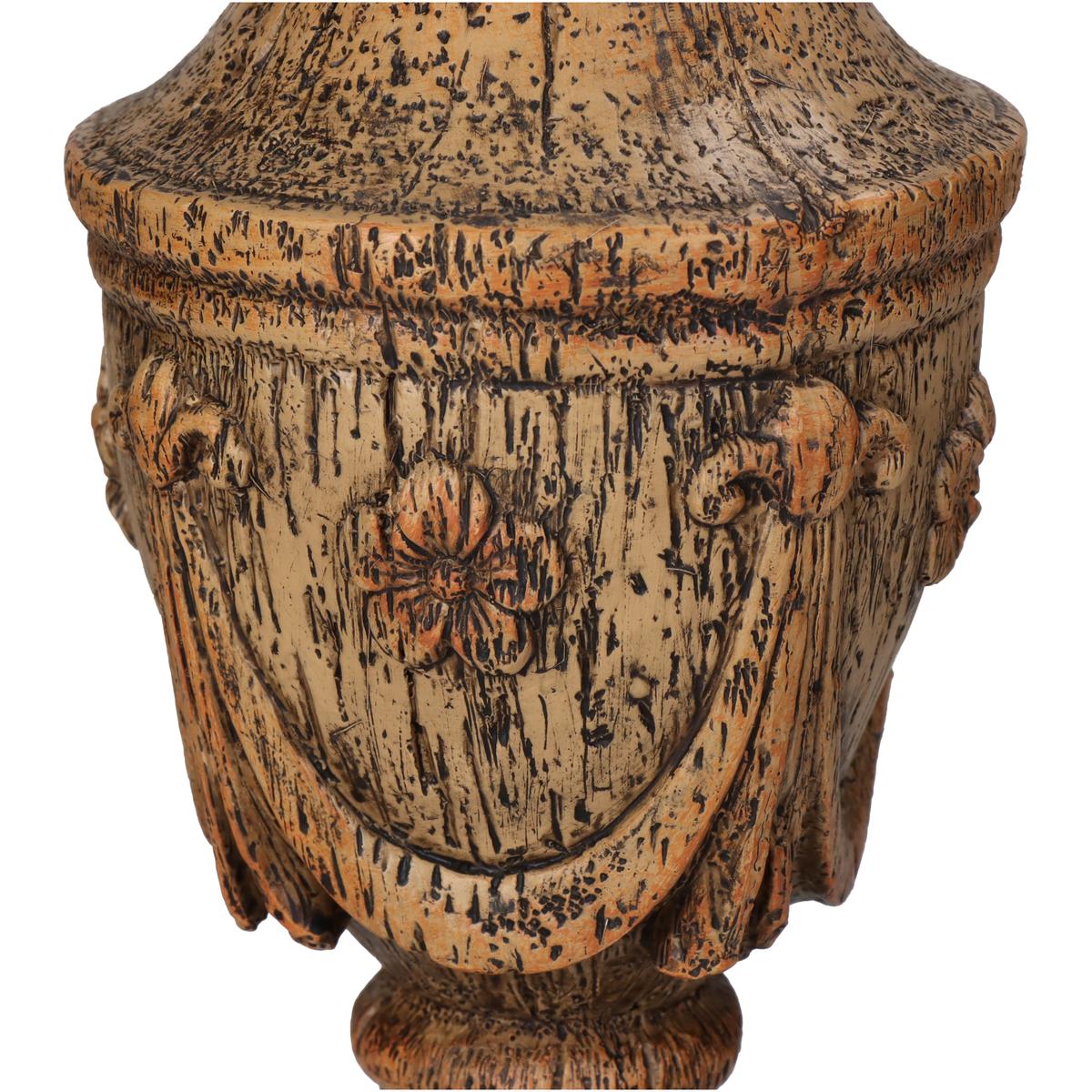 Κηροπήγιο Πολυρεσίνης Αντικέ Καφέ 10x10x37