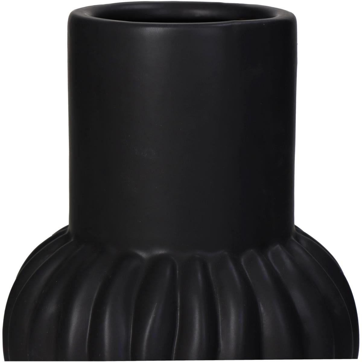Βάζο Κεραμικό Μαύρο 12x12x19