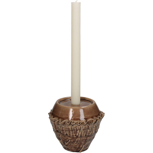 Κηροπήγιο Κεραμικό Καφέ 15x15x13