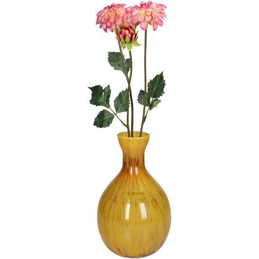 Βάζο Ώχρα Γυαλί 16x16x25