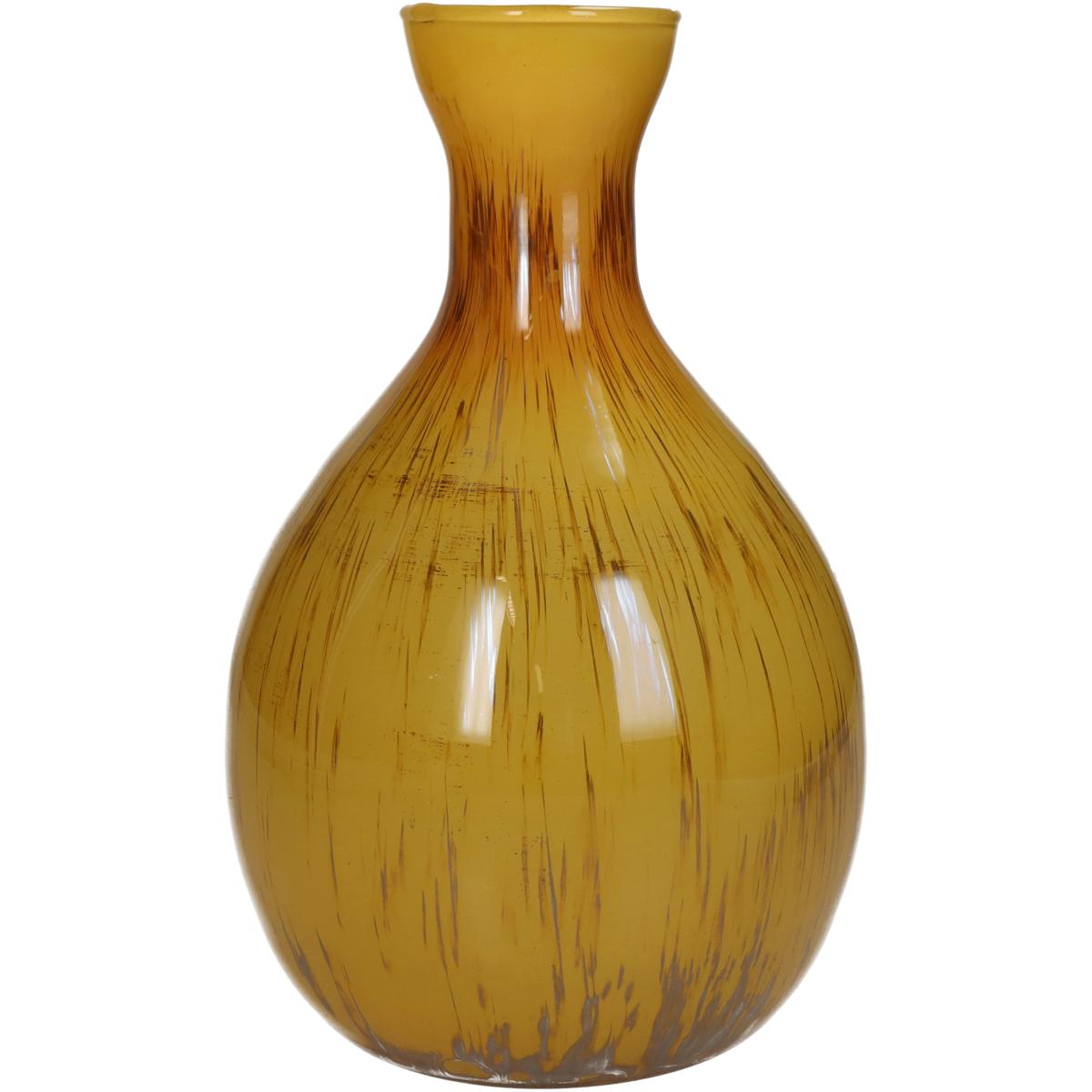 Βάζο Ώχρα Γυαλί 16x16x25