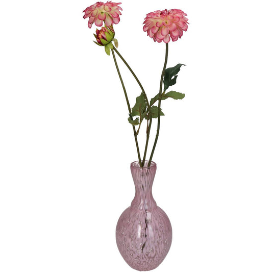 Βάζο Γυάλινο Ροζ/Διάφανο 12x12x23