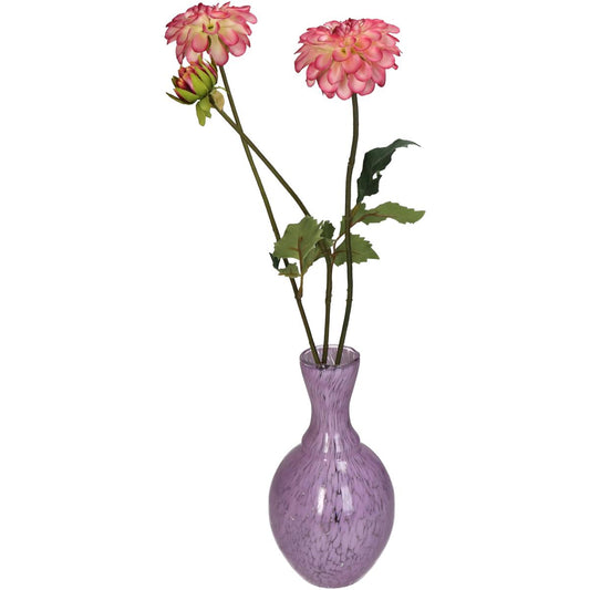 Βάζο Γυάλινο Λιλά/Διάφανο 12x12x23