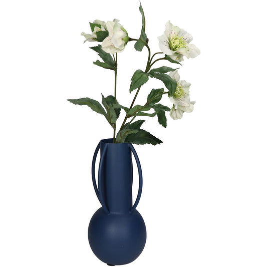 Βάζο Μεταλλικό Μπλε 11x11x24