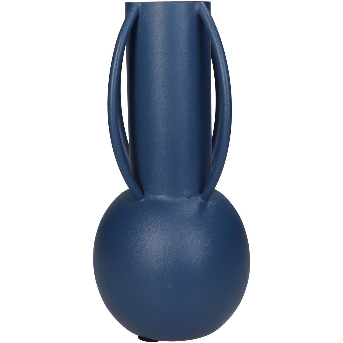 Βάζο Μεταλλικό Μπλε 11x11x24