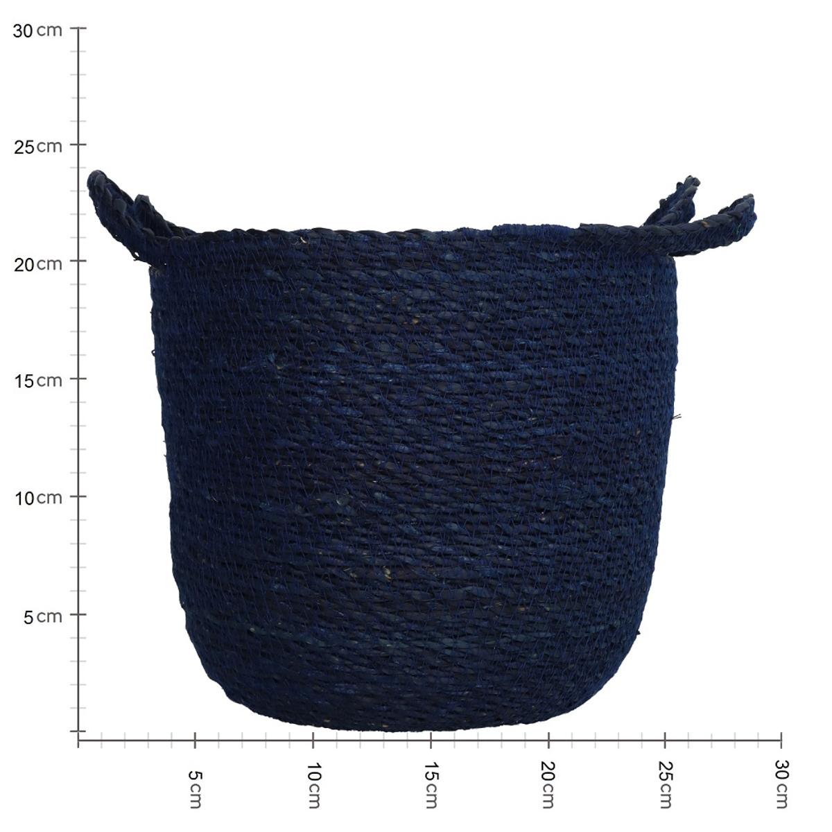 Καλάθι Μπλε Seagrass 25x25x24 Σετ 3 Τμχ