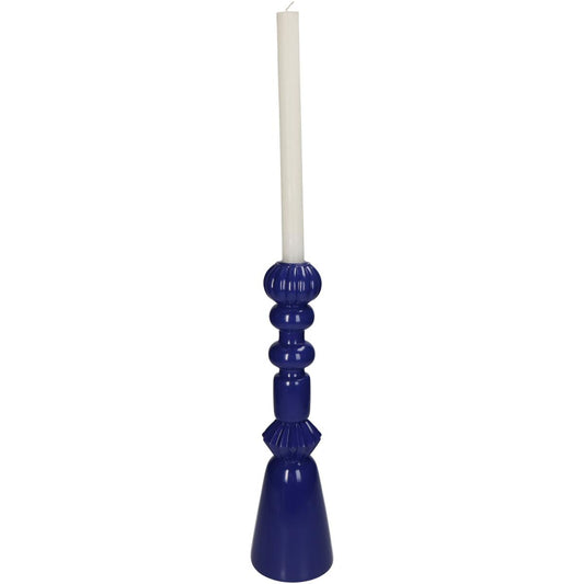 Κηροπήγιο Πολυρεσίνης Μπλε 10x10x35