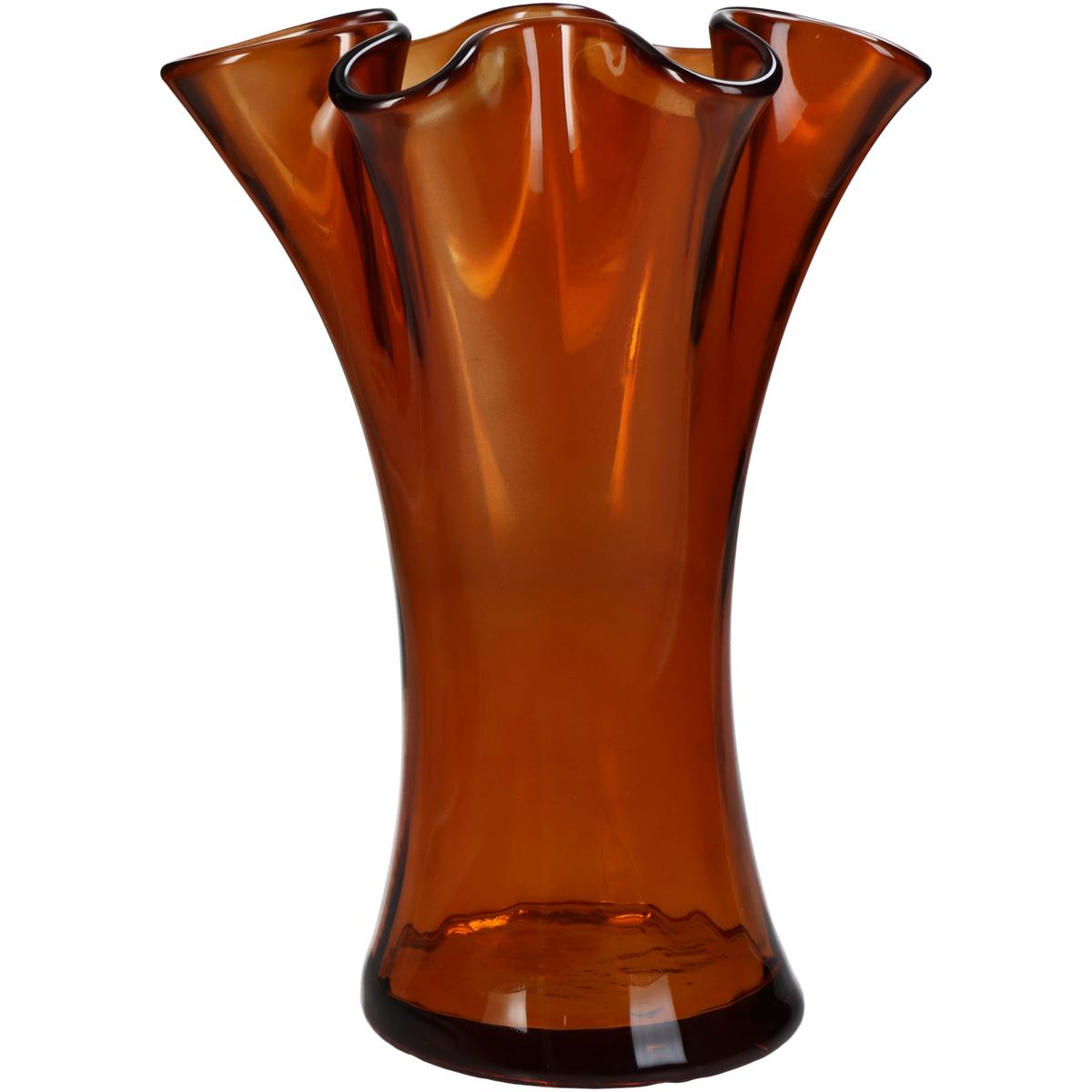 Βάζο Γυάλινο Καφέ 20x20x23