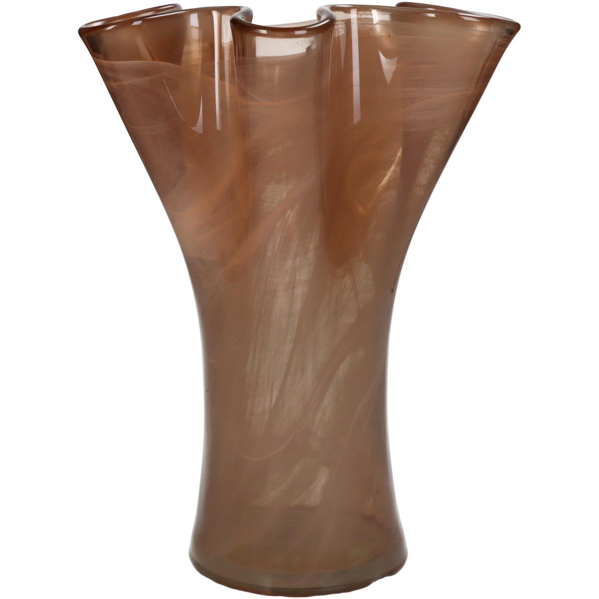 Βάζο Γυάλινο Καφέ 20x20x25