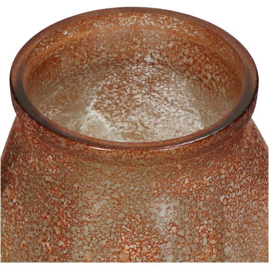 Βάζο Ώχρα Ανακυκλωμένο Γυαλί 17x17x19