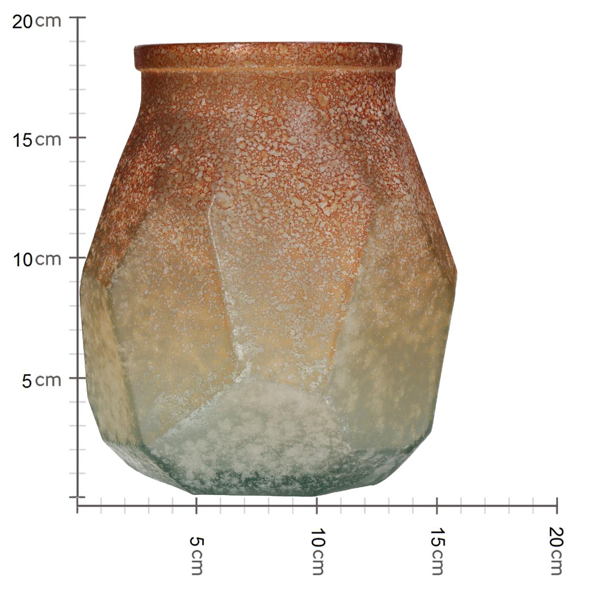 Βάζο Ώχρα Ανακυκλωμένο Γυαλί 17x17x19