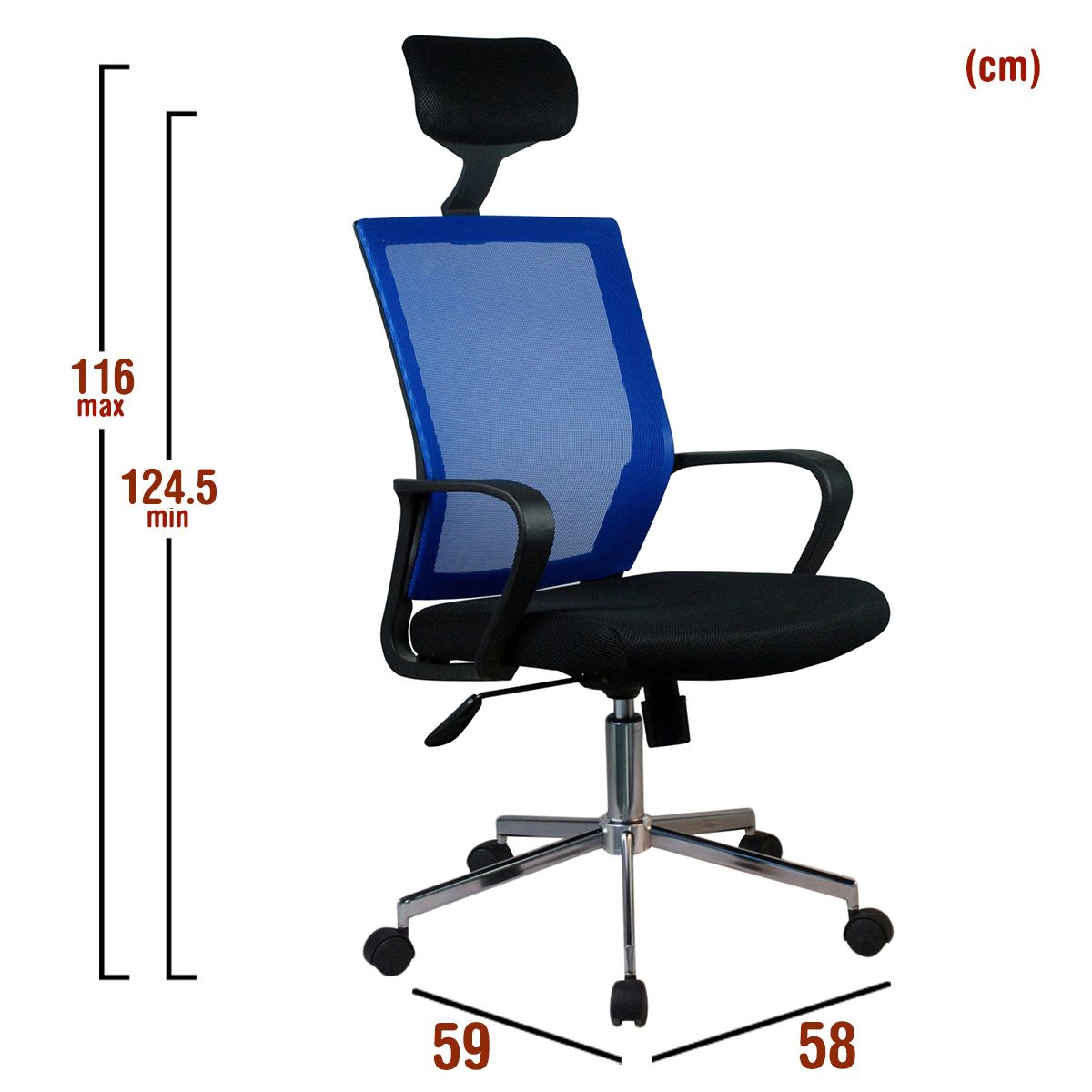 ArteLibre Καρέκλα Γραφείου Υφασμάτινη Μπλε/Μαύρη 14230023