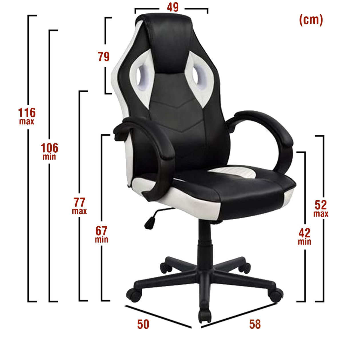 Καρέκλα Γραφείου Gaming ΚΑΛΥΨΩ Μαύρο PU 58x50x106-116