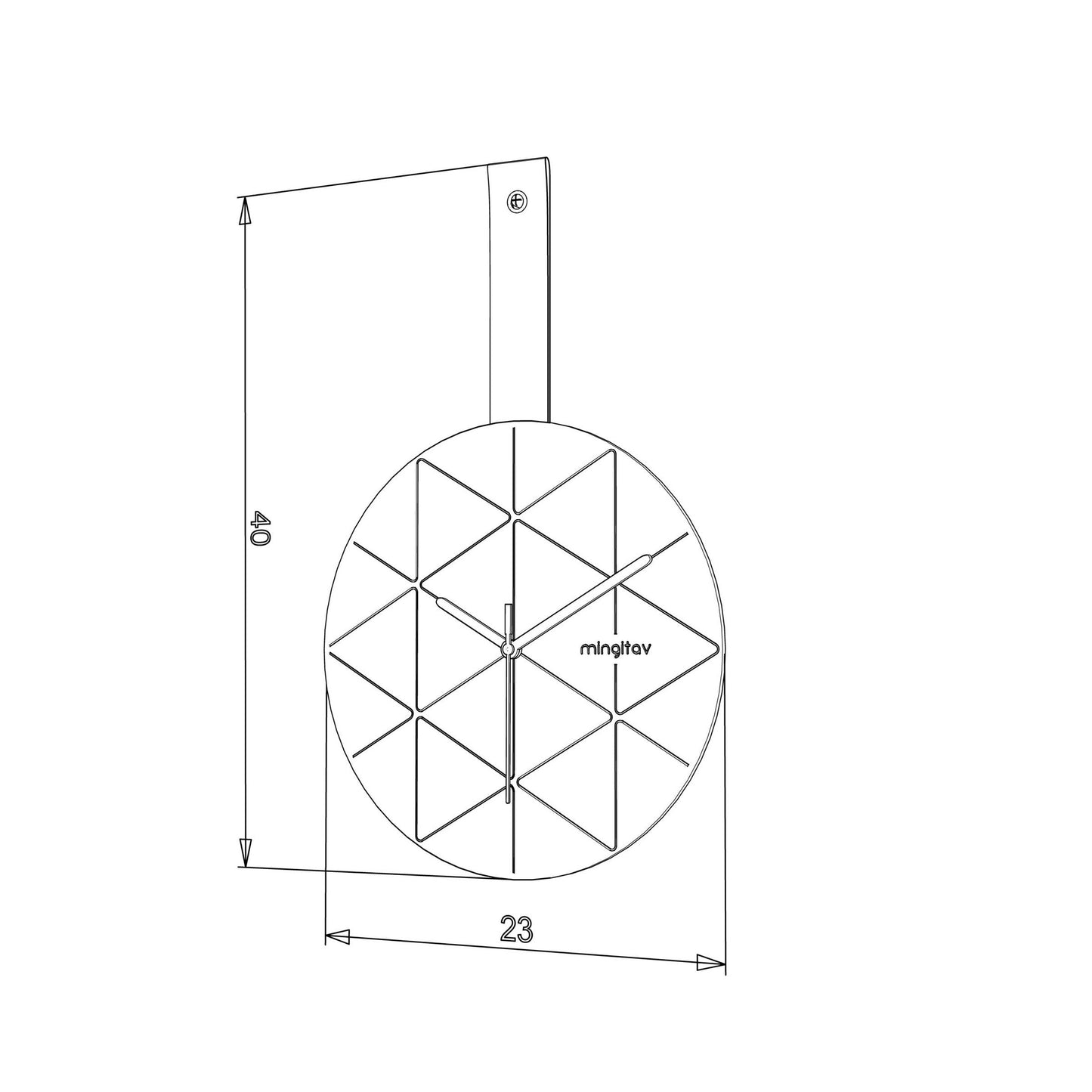 Ρολόι Τοίχου MINUET Λευκό/Μαύρο Ξύλο/Ύφασμα 23x23x2