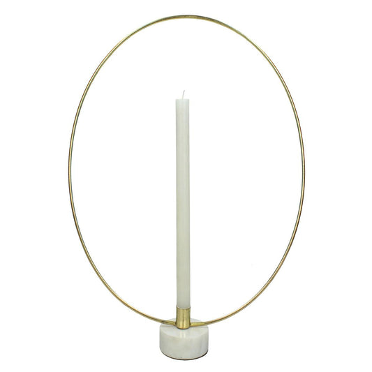 Κηροπήγιο Μεταλλικό Χρυσό/Λευκό 38x8x40