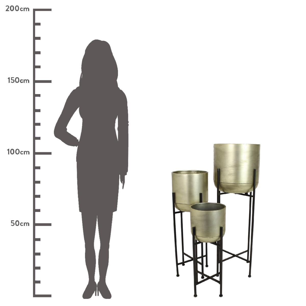 Κασπώ Σαμπανί Μέταλλο 31x31x91 Σετ 3 Τμχ