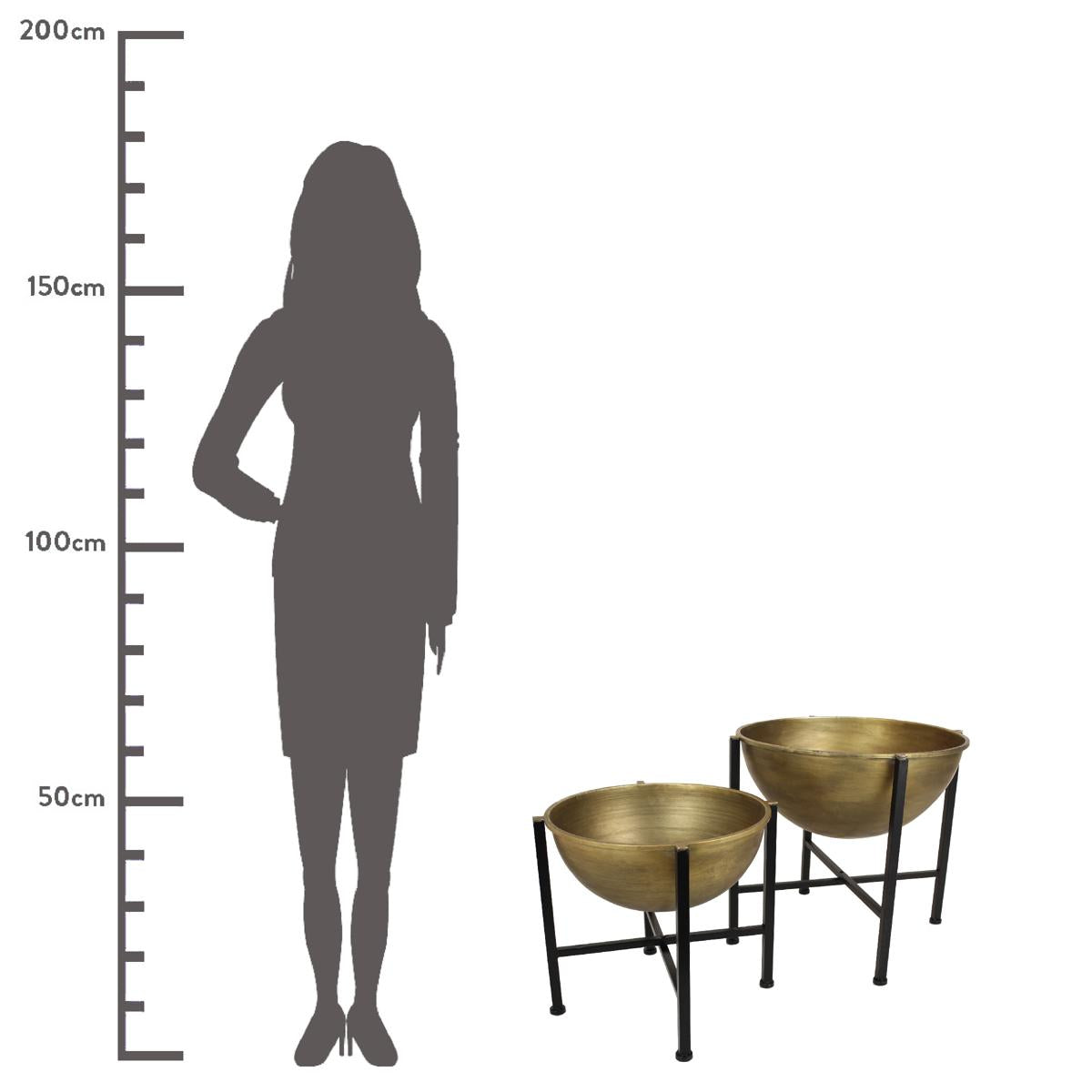 Κασπώ Χρυσό Μέταλλο 52x52x51.5 Σετ 2 Τμχ