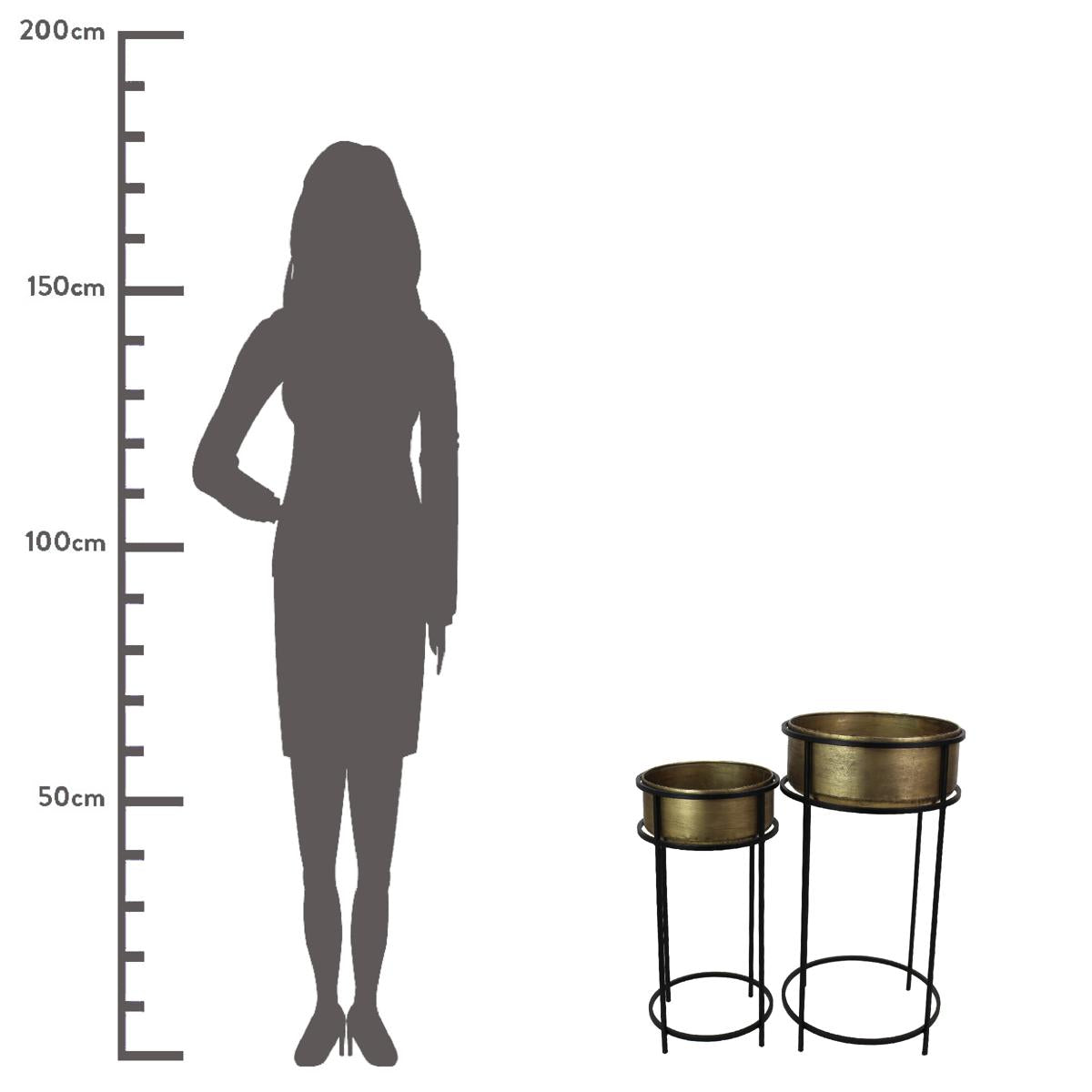 Κασπώ Χρυσό Μέταλλο 45x45x65.5 Σετ 2 Τμχ
