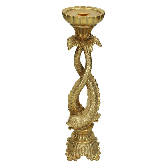 Κηροπήγιο 'Ψάρια' Πολυρεσίνης Χρυσό 11x11x27