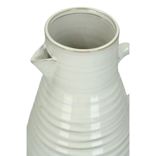 Βάζο 'Κανάτα' Πέτρινο Αντικέ Λευκό 20x18x20
