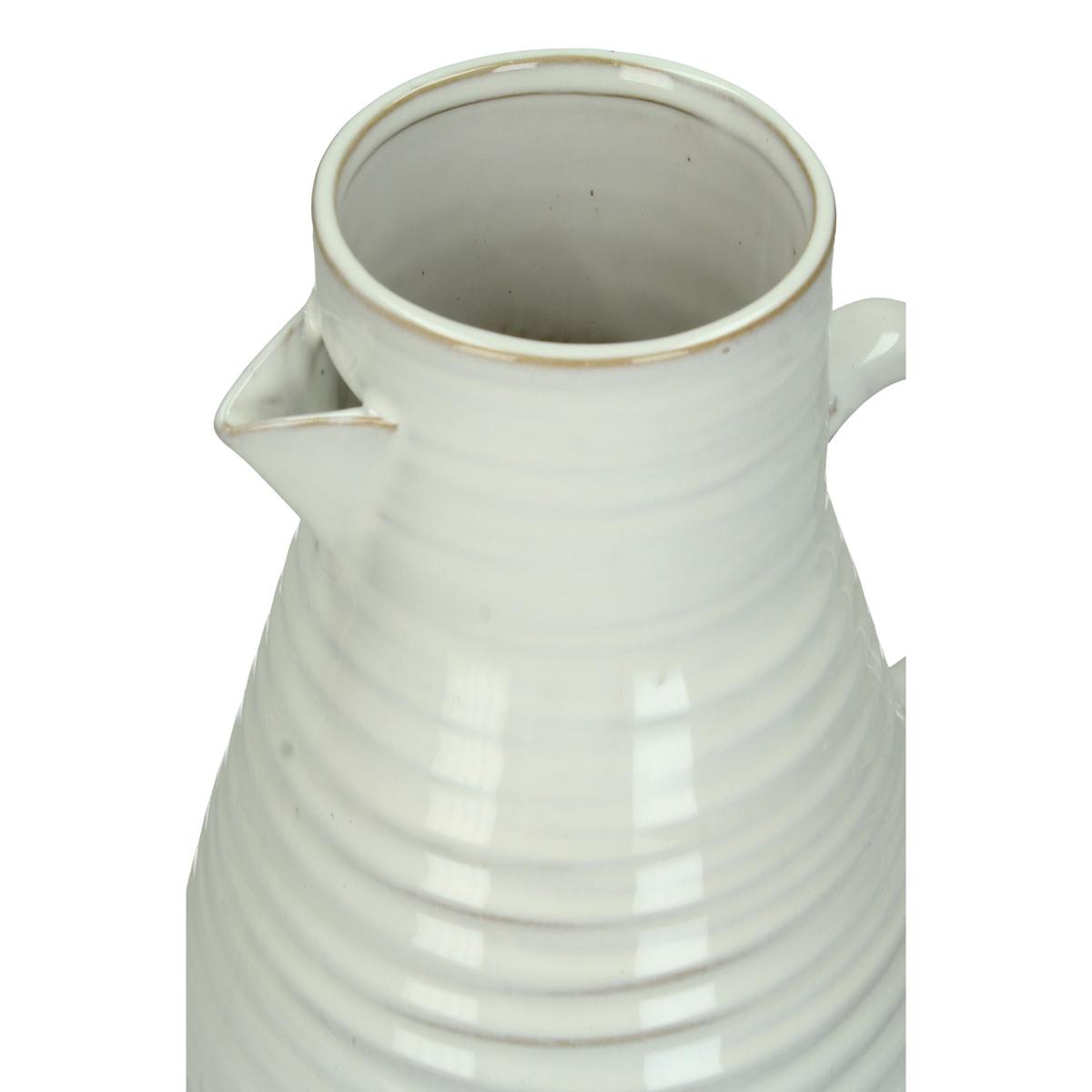 Βάζο 'Κανάτα' Πέτρινο Αντικέ Λευκό 20x18x20