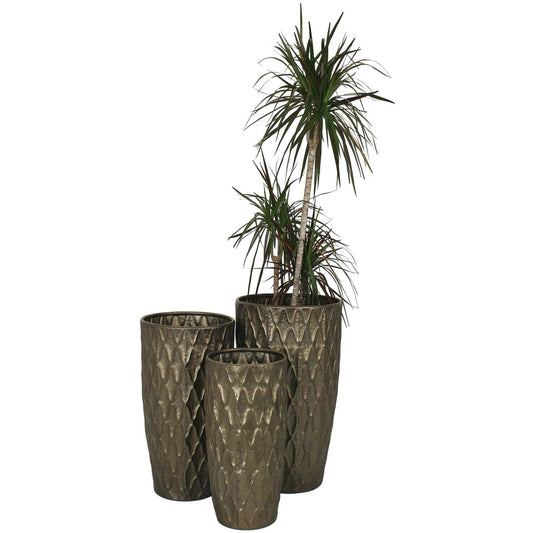 Κασπώ Μπρονζέ Μέταλλο 38.5x38.5x49.5 Σετ 3 Τμχ