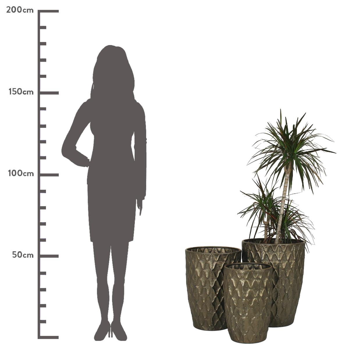 Κασπώ Μπρονζέ Μέταλλο 38.5x38.5x49.5 Σετ 3 Τμχ