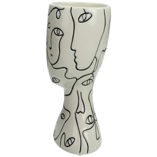 Κασπώ 'Πρόσωπα' Δολομίτη Λευκό/Μαύρο 12x11x20