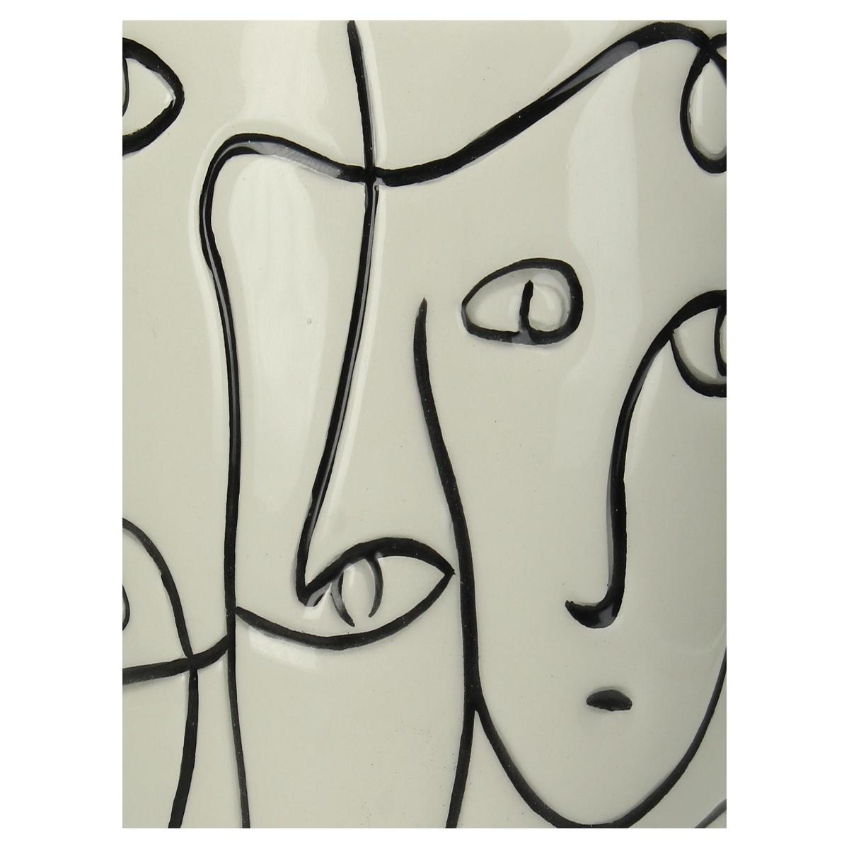 Κασπώ 'Πρόσωπα' Δολομίτη Λευκό/Μαύρο 12x11x20