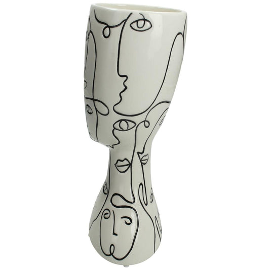 Κασπώ 'Πρόσωπα' Δολομίτη Λευκό/Μαύρο 15x13x26