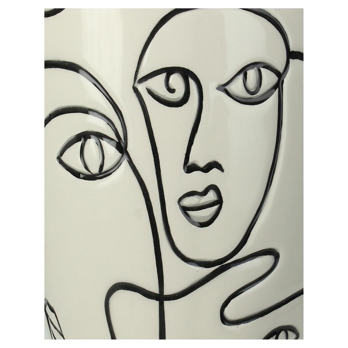 Κασπώ 'Πρόσωπα' Δολομίτη Λευκό/Μαύρο 15x13x26