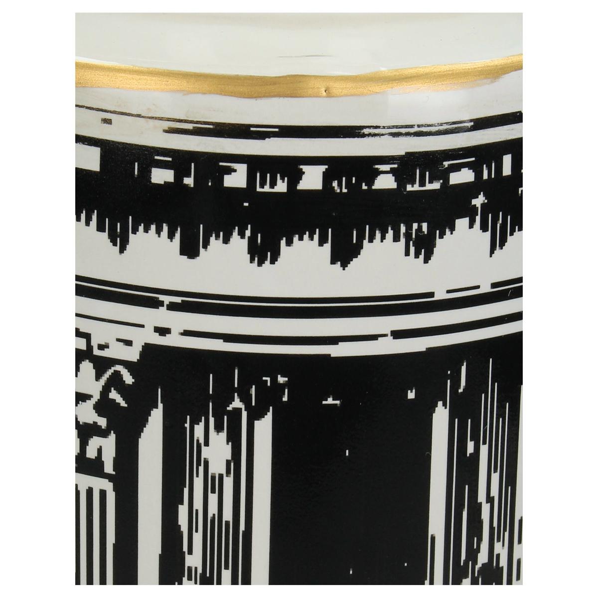 Βάζο με Οίκισμα Μαύρο Κεραμικό 16x16x23