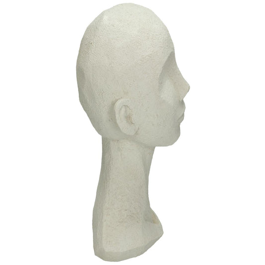 Διακοσμητικό Κεφάλι Πολυρεσίνης Λευκό 18x16x28