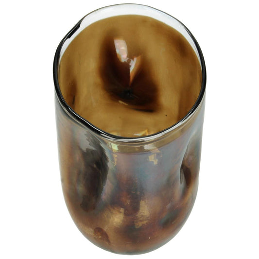 Κηροπήγιο Γυάλινο Καφέ 14x14x14