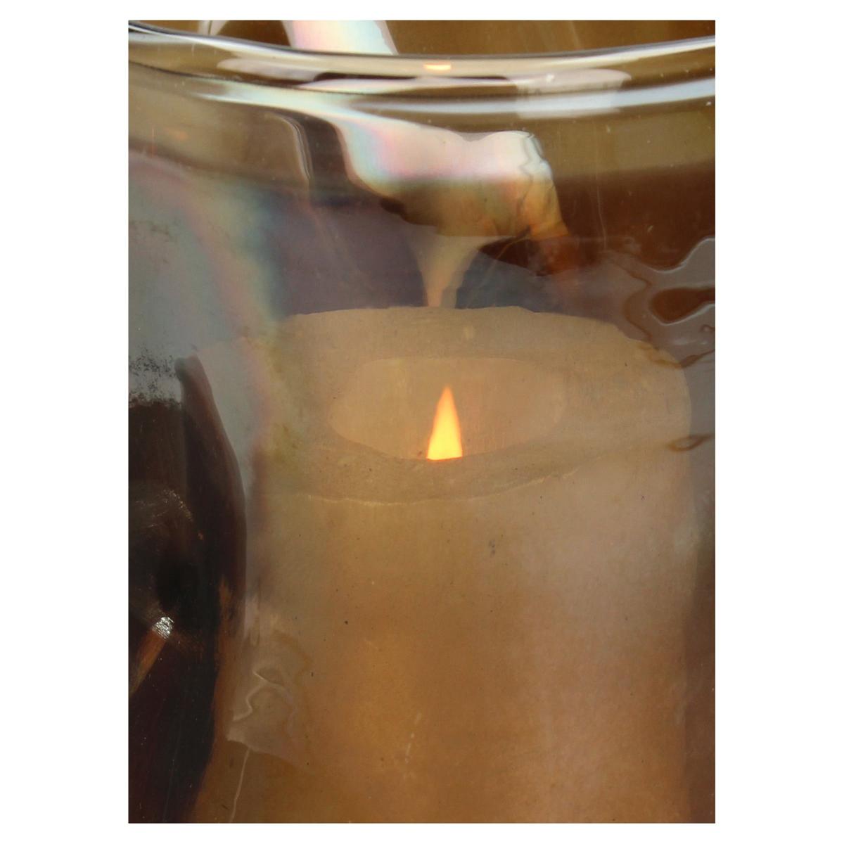 Κηροπήγιο Γυάλινο Καφέ 14x14x14