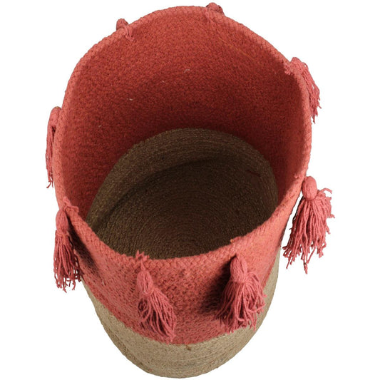 Καλάθι Κοραλί Βαμβακερό 25x25x25 Σετ 3 Τμχ