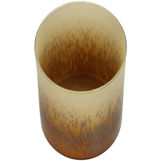 Κηροπήγιο Γυάλινο Πορτοκαλί/Λευκό 10x10x11