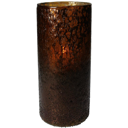 Κηροπήγιο Γυάλινο Καφέ 12x12x20