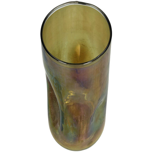 Κηροπήγιο Γυάλινο Καφέ 15x15x26